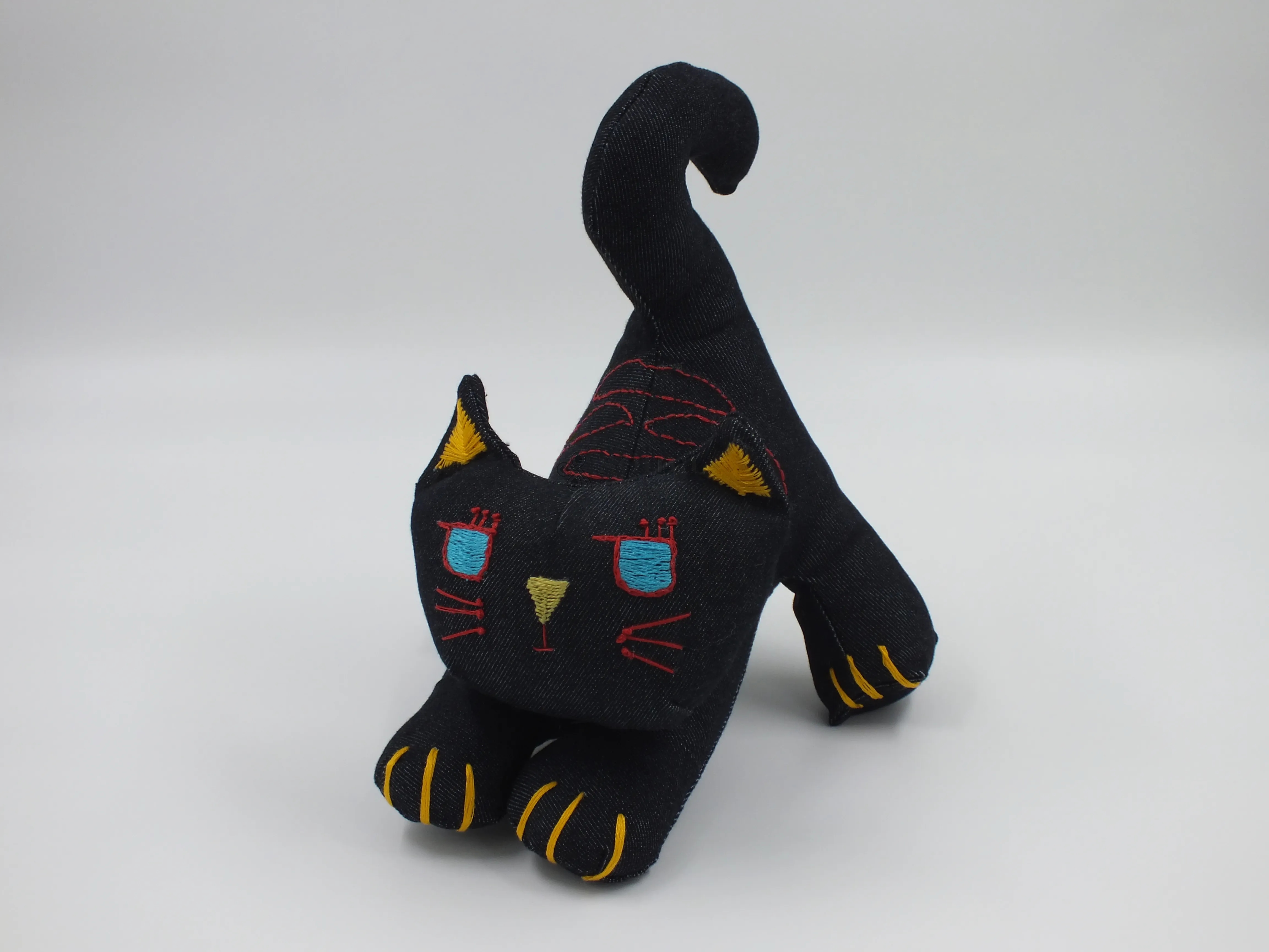 CAT003 Siyah Kedi Oyuncak Pamuklu 